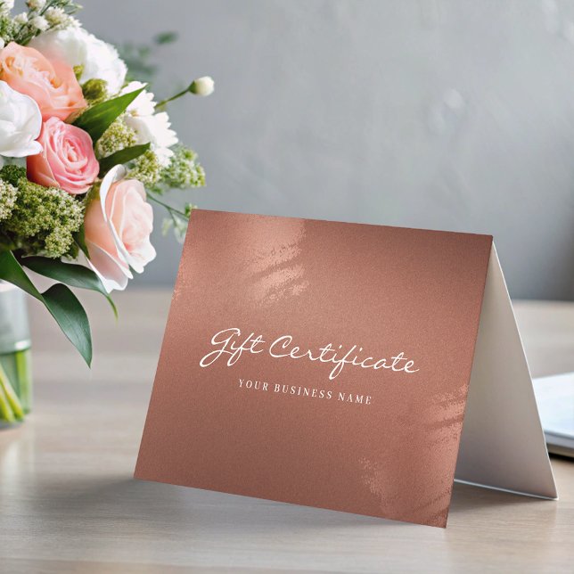 Stylish Bronze Business Gift Certificate Card (Stylish Bronze Business Gift Certificate Card)