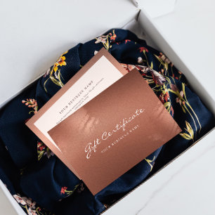 Stylish Bronze Business Gift Certificate Card