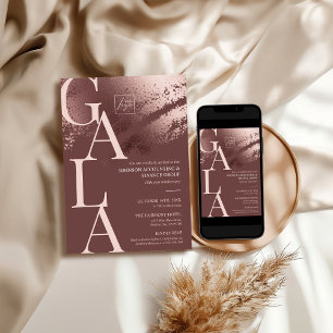 Stylish bronze editable business gala invite