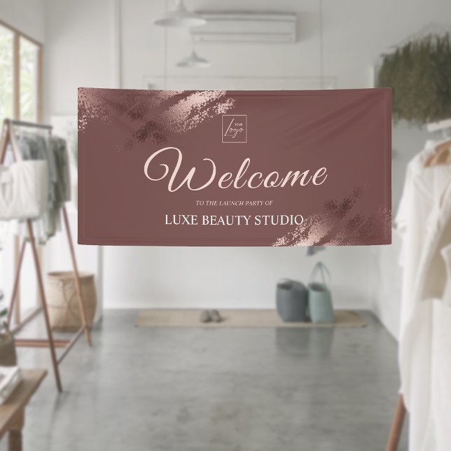 Stylish bronze special event launch party welcome banner (Stylish bronze special event launch party welcome banner)