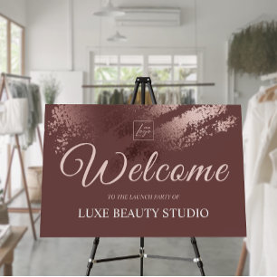 Stylish bronze special event launch party welcome foam board