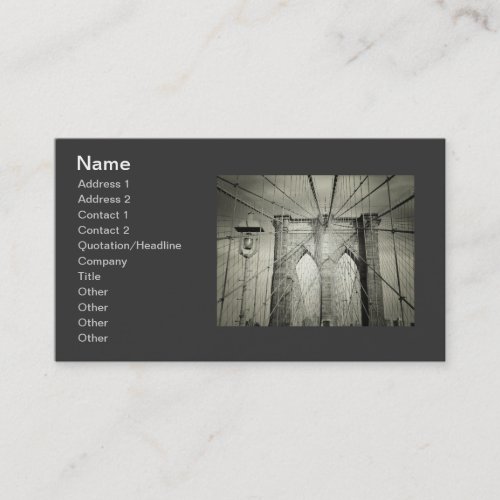 Stylish Brooklyn Bridge Business Card