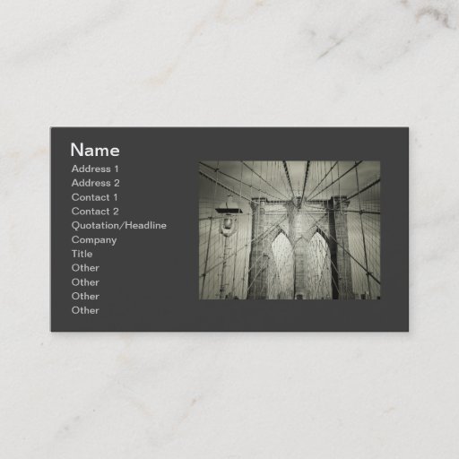 Customizable Stylish Brooklyn Bridge Business Card