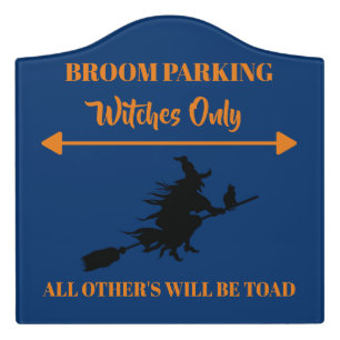 Stylish Broom Parking Sign