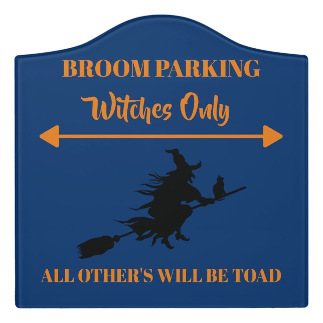 Stylish Broom Parking Sign (Large Crest Front)