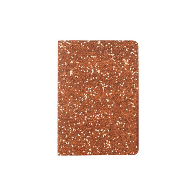 Stylish Brown Glitter Passport Holder (Front)