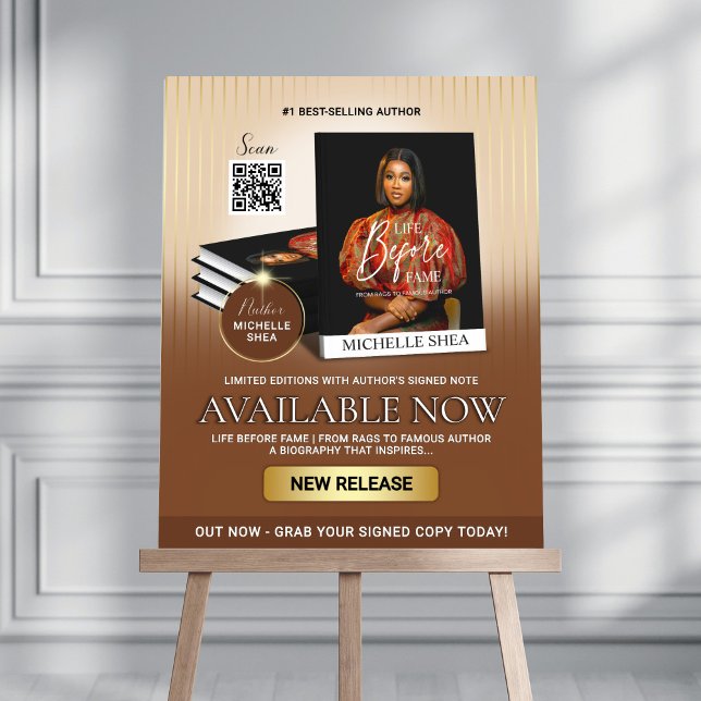 Stylish Brown & Gold Book New Release Author Sign (Creator Uploaded)