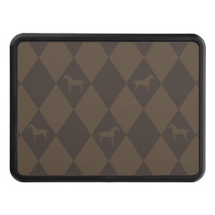 Stylish Brown Harleqiun Horse Pattern Trailer Hitch Cover