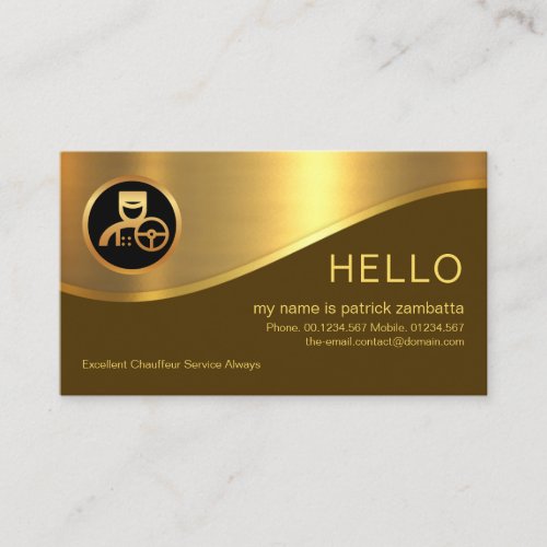 Stylish Brown Layer Gold Wave Chauffeur Business Card