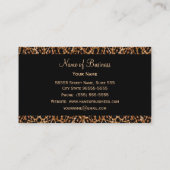 Stylish Brown Leopard Print Luxury Animal Pattern Business Card (Back)