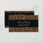 Stylish Brown Leopard Print Luxury Animal Pattern Business Card (Front/Back)
