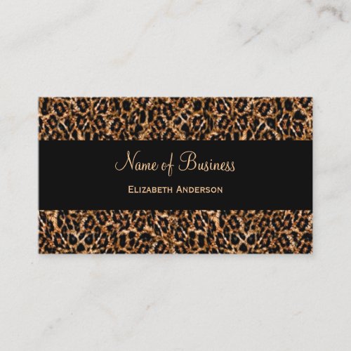 Stylish Brown Leopard Print Luxury Animal Pattern Business Card