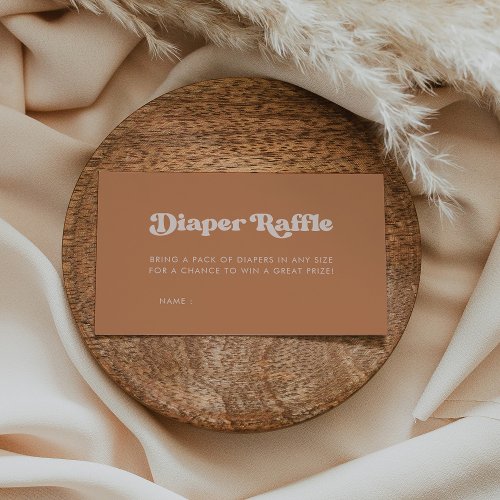 Stylish Brown sugar Baby shower diaper raffle Enclosure Card