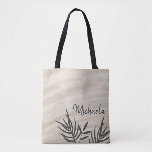 Stylish Brown Texture Floral Silhouette Tote Bag