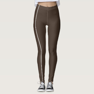Stylish Brown Toned Monochrome Thin Lines Leggings