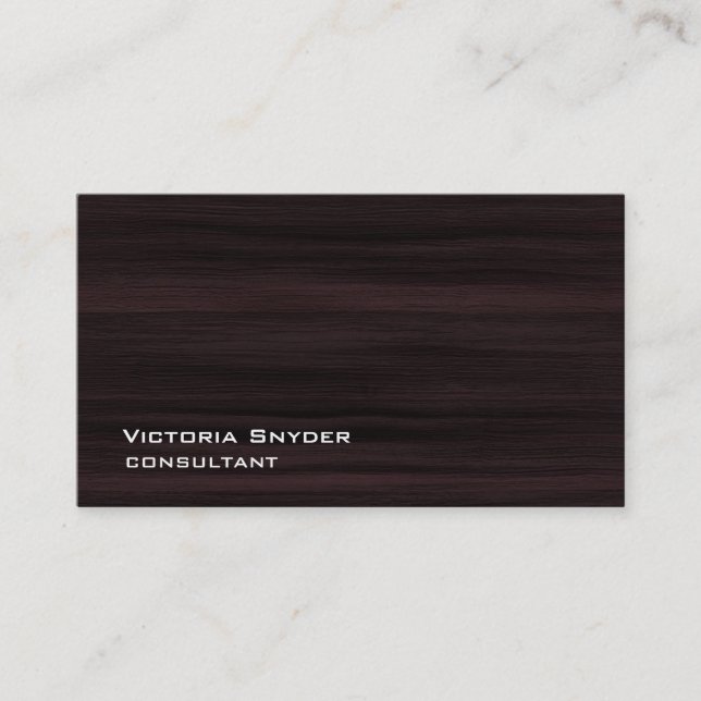 Stylish Brown Wood Texture Professional Business Card (Front)