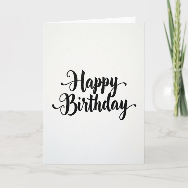 Stylish Brush Birthday Card (Front)
