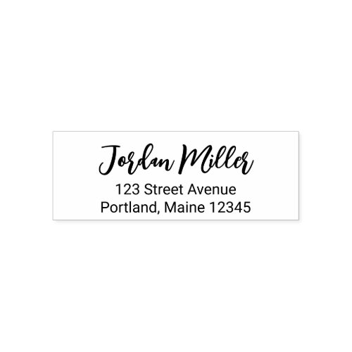 Stylish Brush Script First Name Return Address Self_inking Stamp