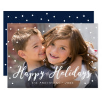Stylish Brush Script Happy Holidays Photo Card