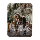 Stylish Brush Script Save the Date Magnet