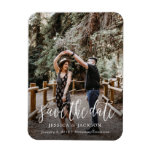 Stylish Brush Script Save The Date Magnet at Zazzle