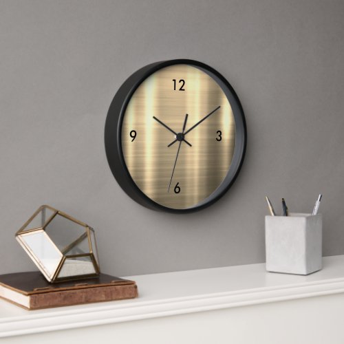 Stylish Brushed Metallic Gold Clock