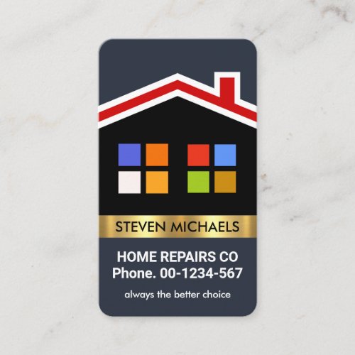 Stylish Building Roof Window Building Business Card