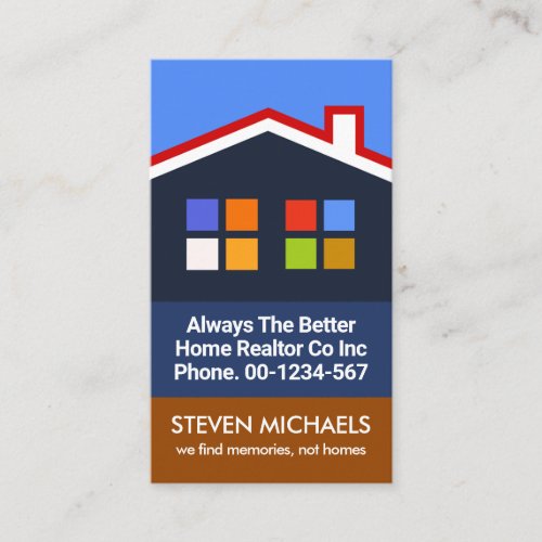 Stylish Building Roof Window Building Realtor Business Card
