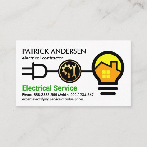Stylish Bulb Plug Electrical Wiring Business Card