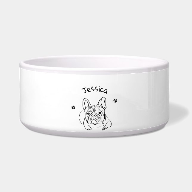 Stylish Bulldog Minimalist  Bowl (Front)