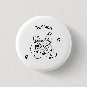 Stylish Bulldog Minimalist  Button