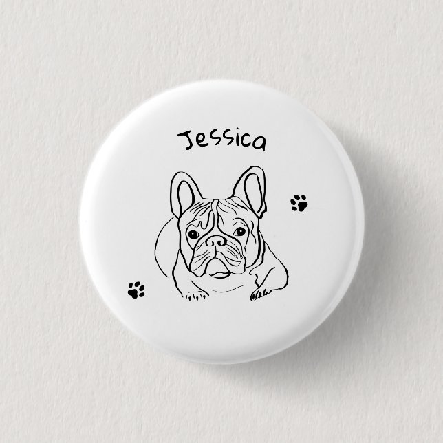 Stylish Bulldog Minimalist  Button (Front)