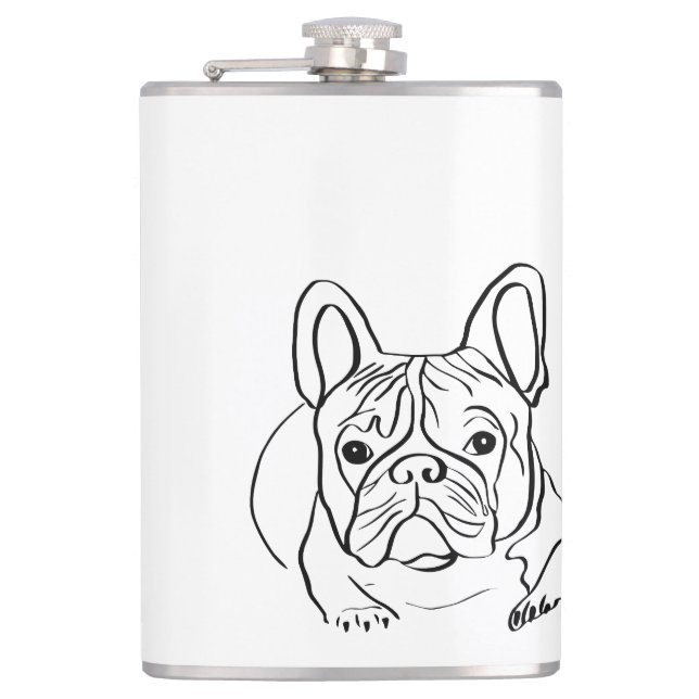 Stylish Bulldog Minimalist  Flask (Front)
