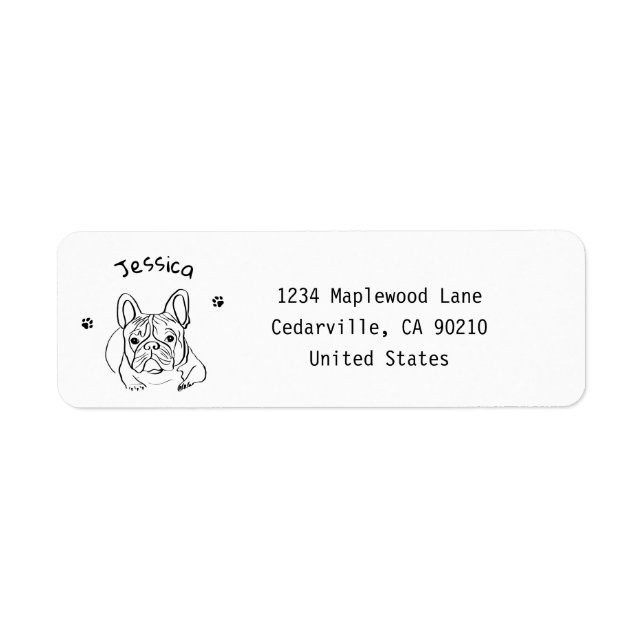 Stylish Bulldog Minimalist  Label (Front)