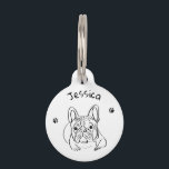 Stylish Bulldog Minimalist  Pet ID Tag<br><div class="desc">It features an elegant line art drawing of a bulldog,  allows you to personalise it with custom text,  making it a perfect blend of style and individuality. Ideal for dog lovers!</div>