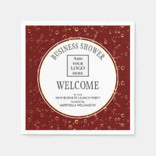 Stylish Burgundy BUSINESS SHOWER Napkins