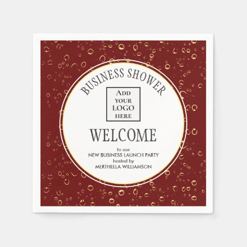 Stylish Burgundy BUSINESS SHOWER Napkins