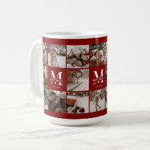 Stylish Burgundy Multi Photo Collage Keepsake