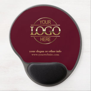 Stylish Burgundy Promotional Company Business Logo Gel Mouse Pad