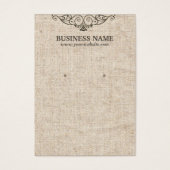 Stylish Burlap Texture Earring Display Cards (Front)