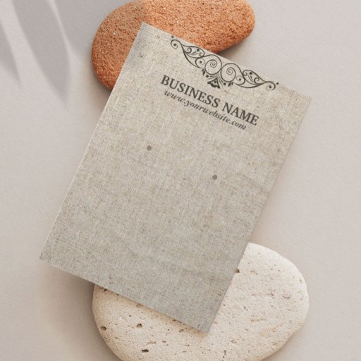 Customizable Stylish Burlap Texture Earring Display Cards Business Card