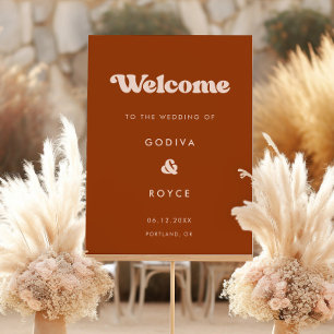 Stylish Burnt Orange Welcome to our Wedding Sign
