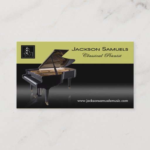 Customizable Stylish Business Card - all purpose "Pianist I"