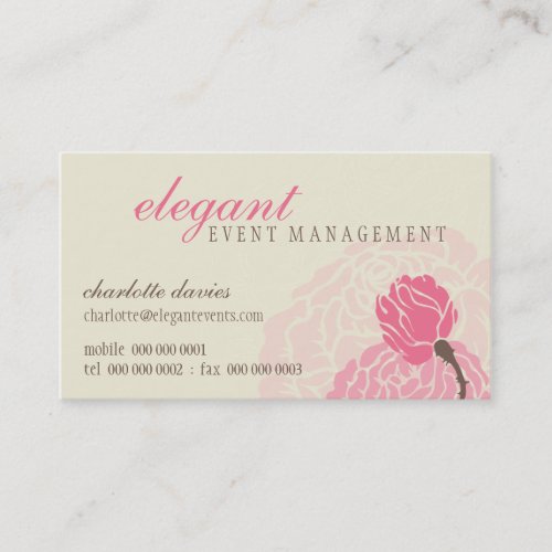 STYLISH BUSINESS CARD :: elegant rose pink cream
