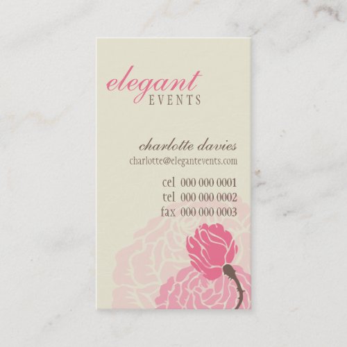 STYLISH BUSINESS CARD :: elegant rose pink cream