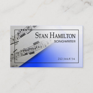 Stylish Business Card - Songwriter "Sheet Music"