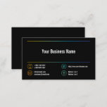 Stylish Business Colorful Lines Icons Black Business Card