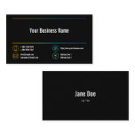 Stylish Business Colorful Lines Icons Black Business Card Stylish Business Colorful Lines Icons Black Business Card