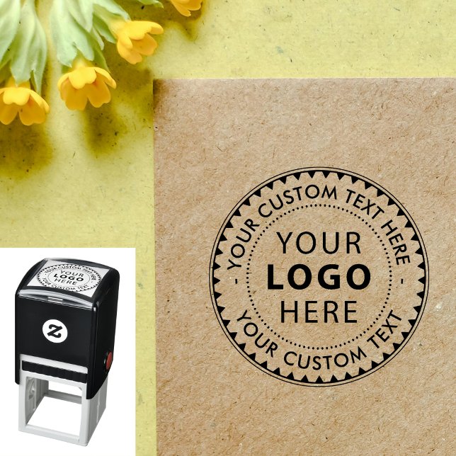 Stylish Business Custom Logo Name Self-inking Stamp (Creator Uploaded)