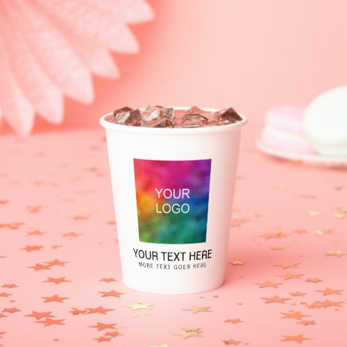 Stylish Business Logo Simple Clean Promotional Paper Cups